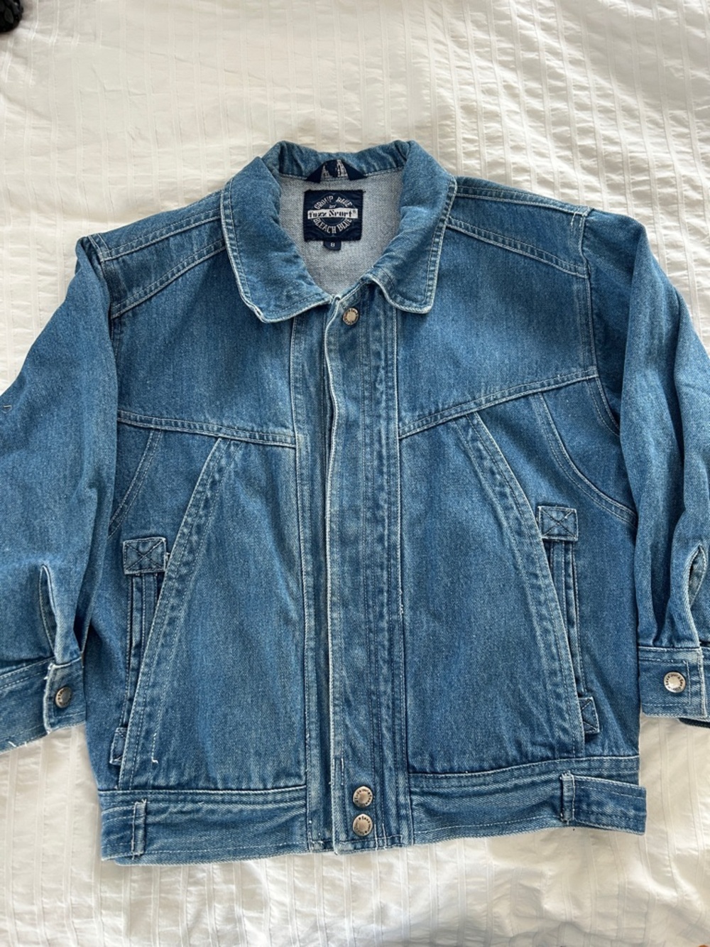 VINTAGE 80s 90s Denim Jacket Boys 8 Medium Wash Cotton Retro Cute Quality Spring
